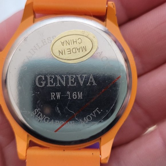 Geneva Watch Lot of 3 Yellow Orange Silicone Bands Untested As Is For Parts - Picture 3 of 8